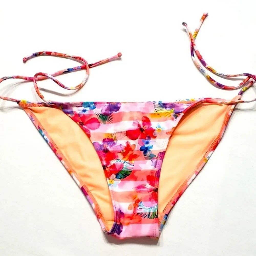 Op Tie Sides Floral Bikini Bottom Size Medium